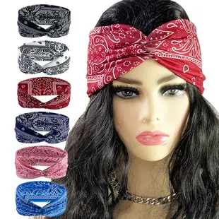 Retro Paisley Cross Hair Band Headscarf — feature 2