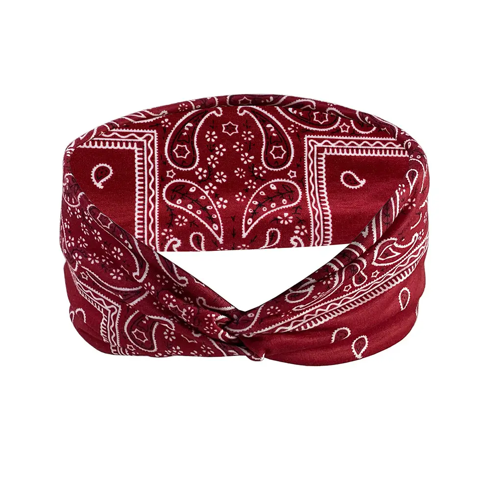 Retro Paisley Cross Hair Band Headscarf