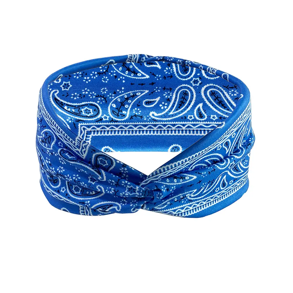 Retro Paisley Cross Hair Band Headscarf