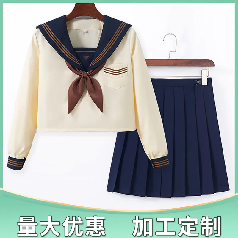 Women's Cream Navy V-Neck School Shirt with Tie Front - Image 13