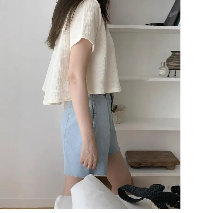 Women's Irregular Cotton T-Shirt Short Chic Top Summer 2025