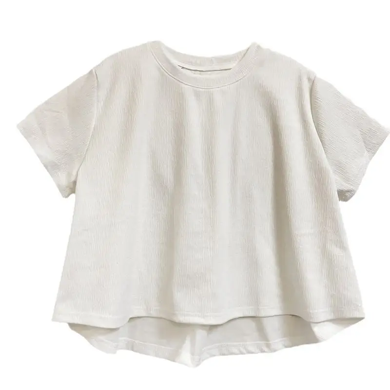 Women's Irregular Cotton T-Shirt Short Chic Top Summer 2025