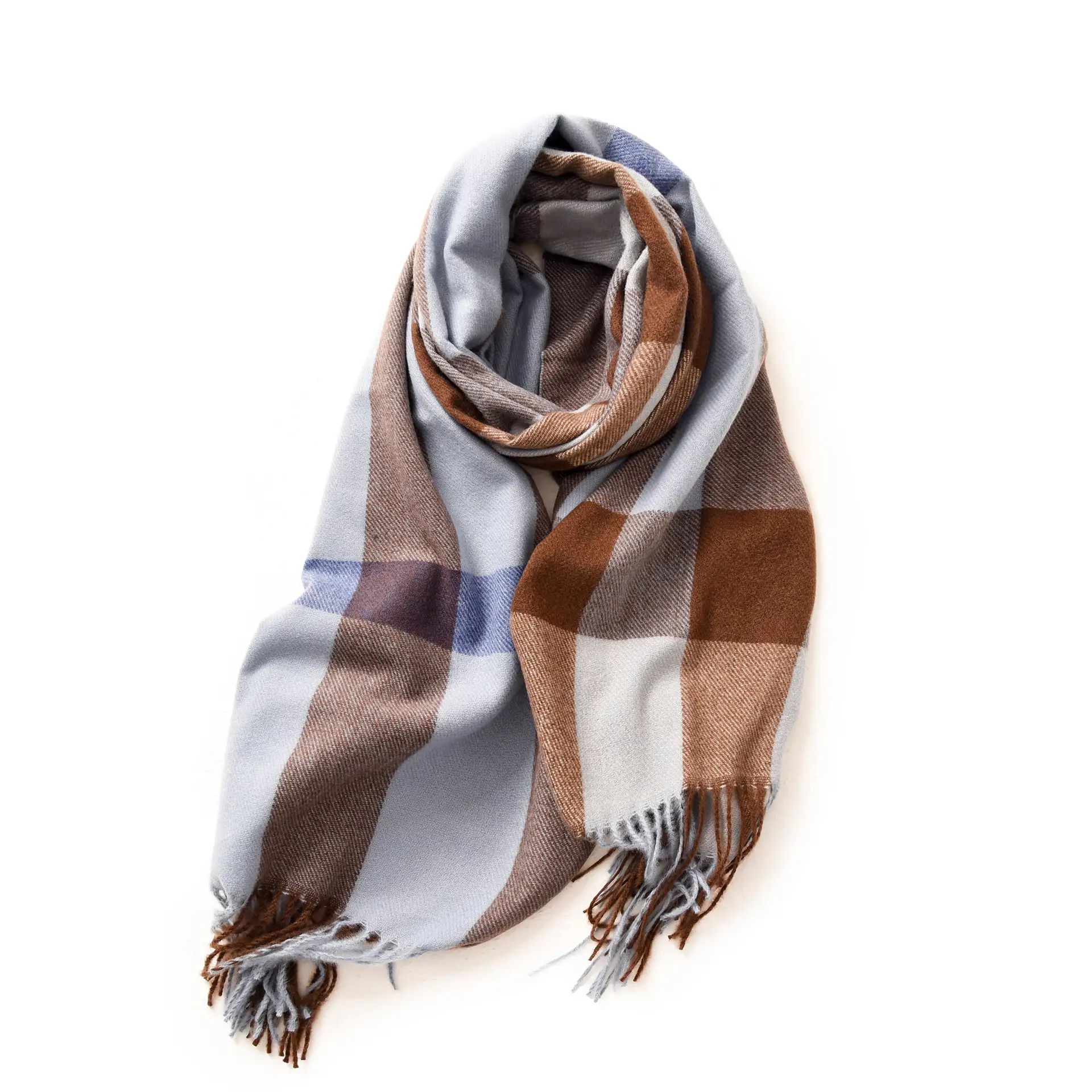 Women Winter Plaid Tassel Scarf Warm Cashmere - Image 16
