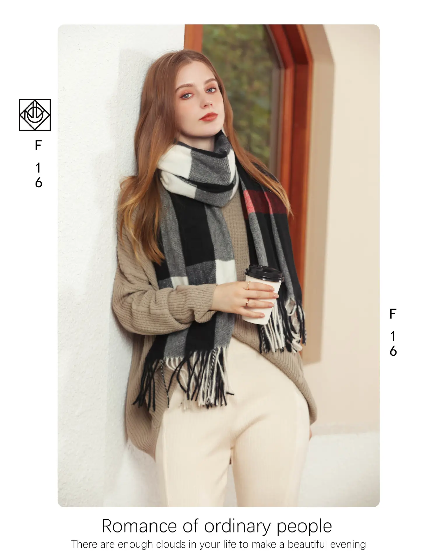 Women Winter Plaid Tassel Scarf Warm Cashmere — feature 4
