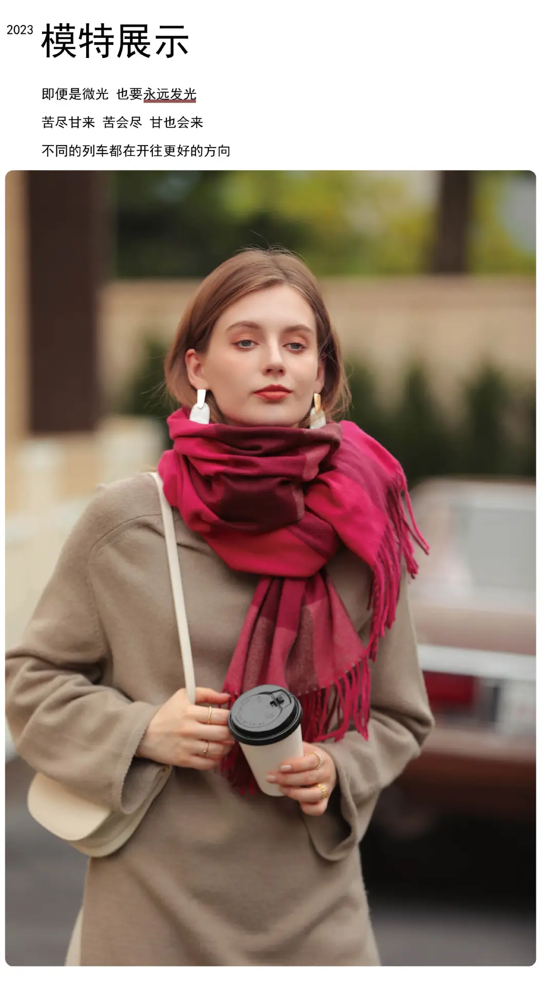 Women Winter Plaid Tassel Scarf Warm Cashmere — feature 8