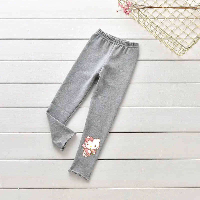 Pink Hello Kitty Cotton Leggings for Girls - Image 9
