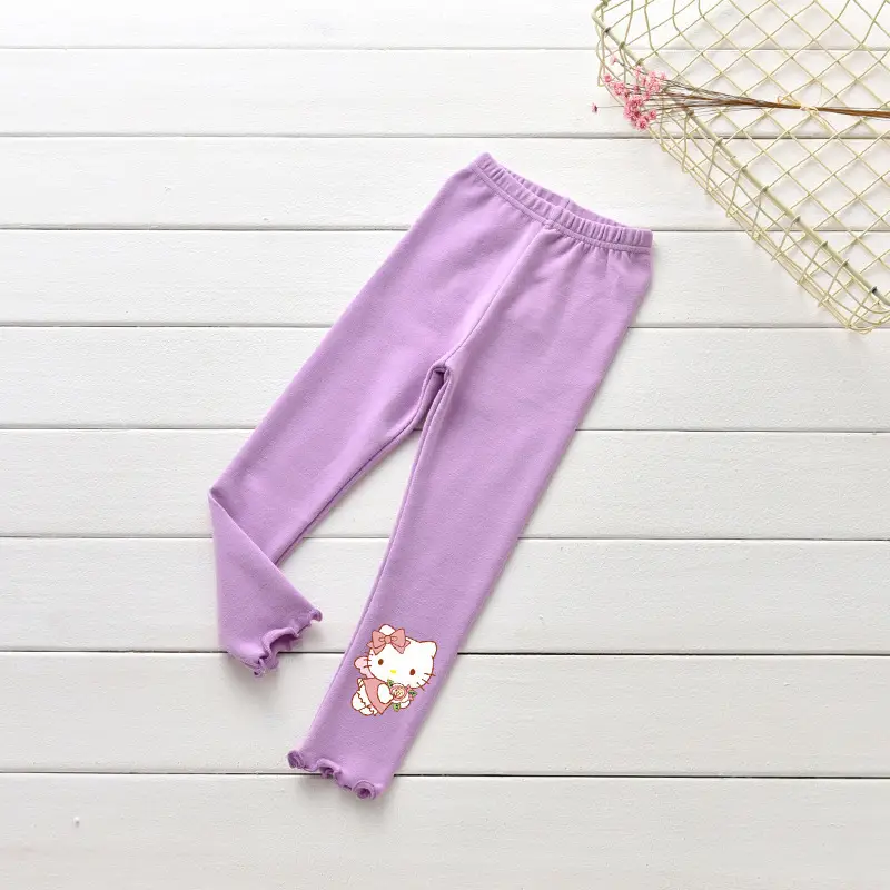 Pink Hello Kitty Cotton Leggings for Girls - Image 11