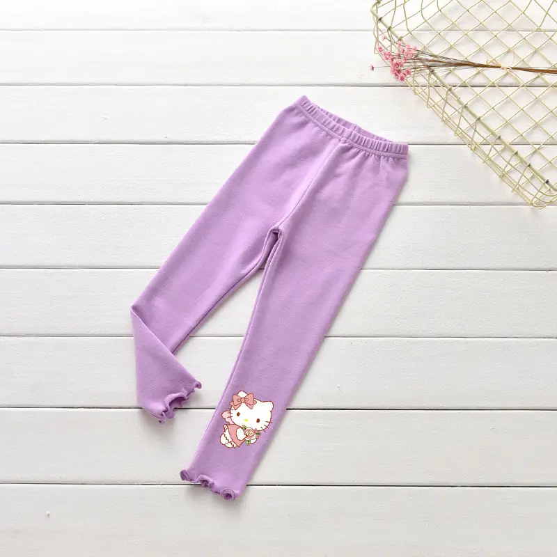 Pink Hello Kitty Cotton Leggings for Girls - Image 4