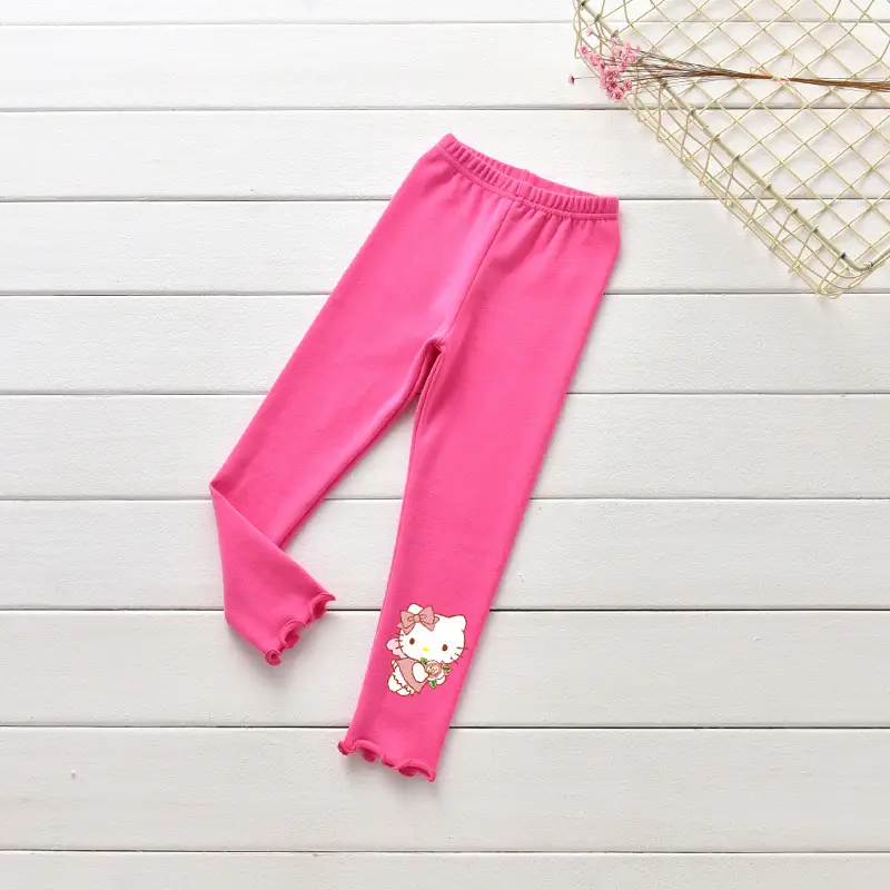 Pink Hello Kitty Cotton Leggings for Girls - Image 7