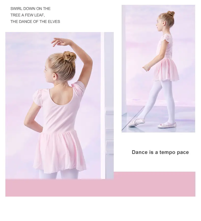 Pink Round Neck Ballet Dance Top for Girls — feature 8