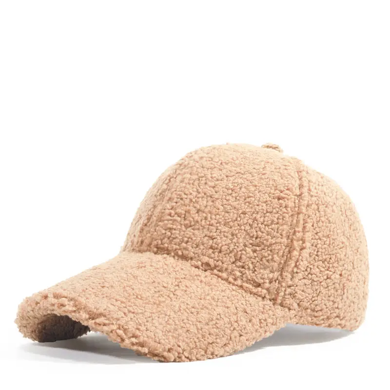 White Wool Baseball Cap for Men Women Winter Casual - Image 6