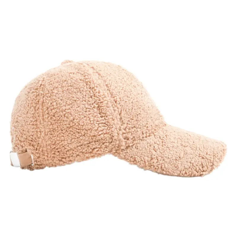 White Wool Baseball Cap for Men Women Winter Casual