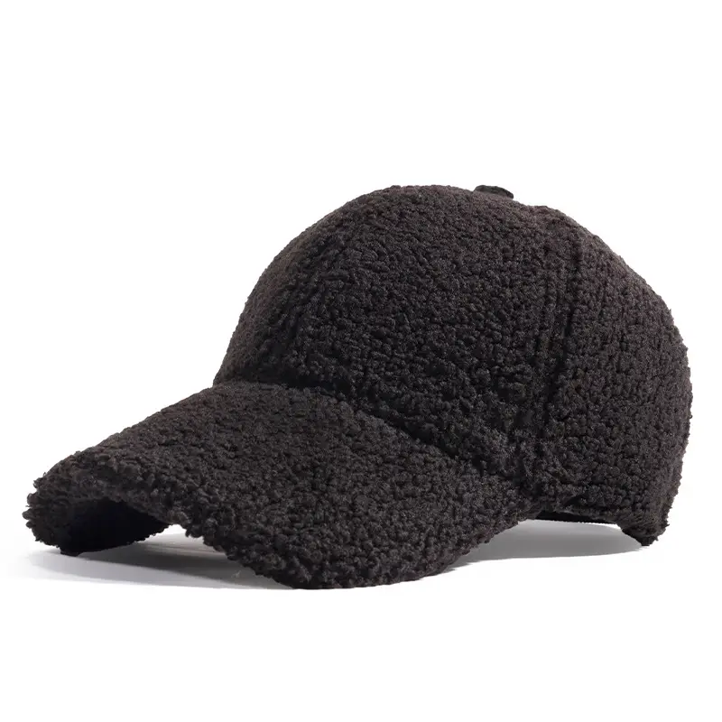 White Wool Baseball Cap for Men Women Winter Casual - Image 3