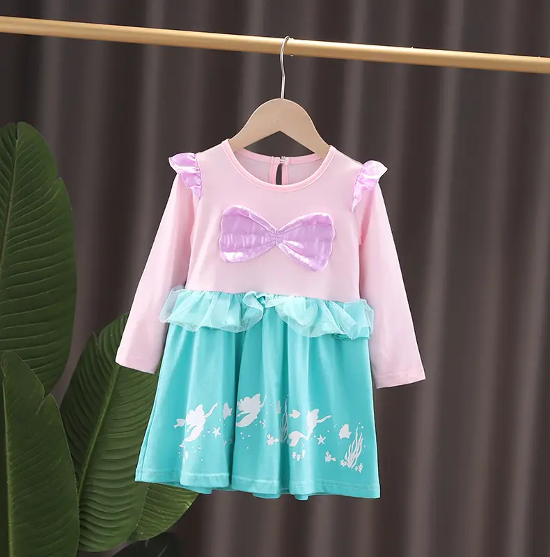 Girls' Frozen Elsa Princess Dress Long Sleeve Mesh Dress - Image 6