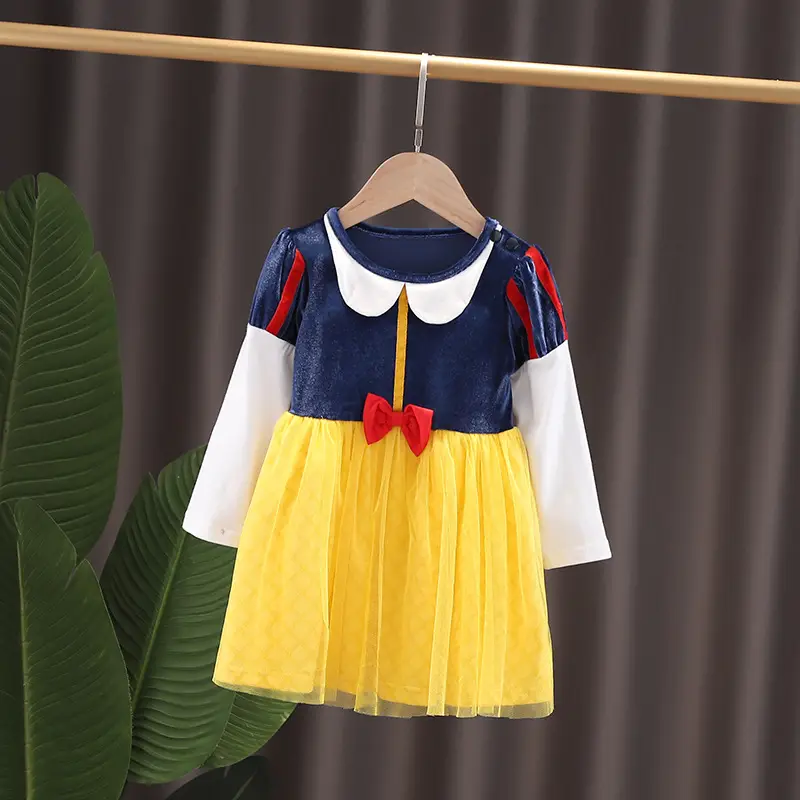 Girls' Frozen Elsa Princess Dress Long Sleeve Mesh Dress - Image 8