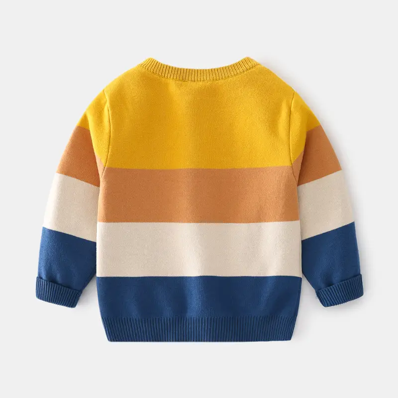 Baby Sweater Yellow Orange Blue Animal Print Kids - Image 3