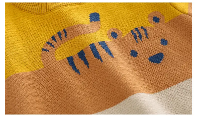 Baby Sweater Yellow Orange Blue Animal Print Kids — feature 10