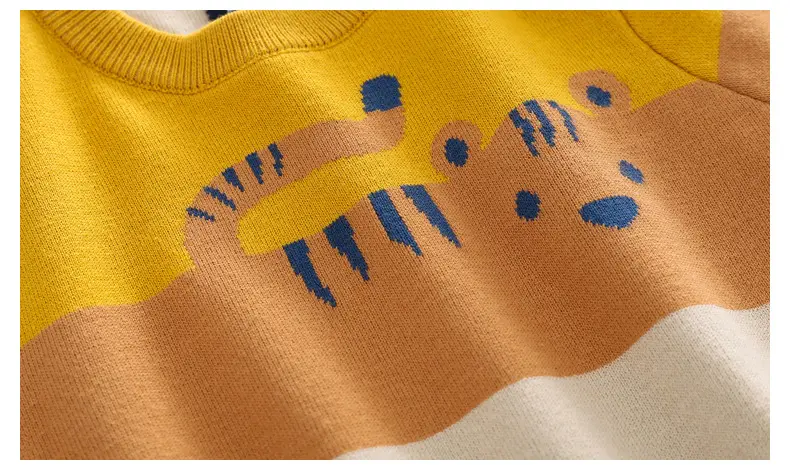 Baby Sweater Yellow Orange Blue Animal Print Kids — feature 12