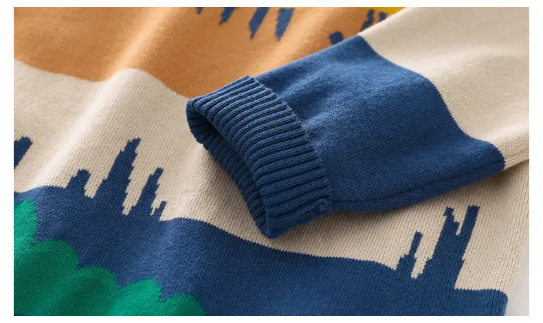Baby Sweater Yellow Orange Blue Animal Print Kids — feature 14