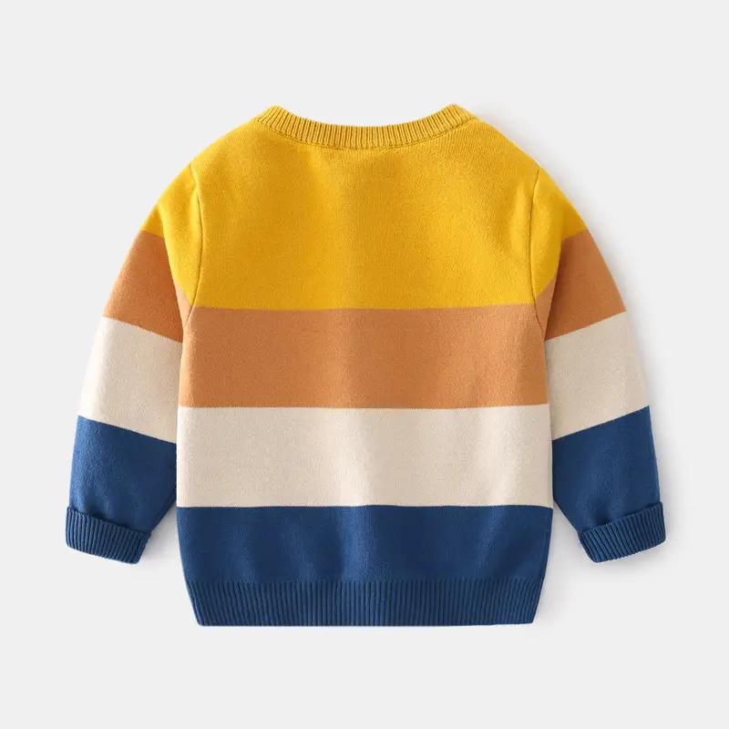 Baby Sweater Yellow Orange Blue Animal Print Kids — feature 6