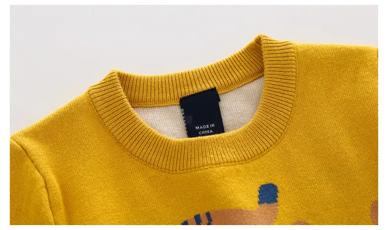 Baby Sweater Yellow Orange Blue Animal Print Kids — feature 9