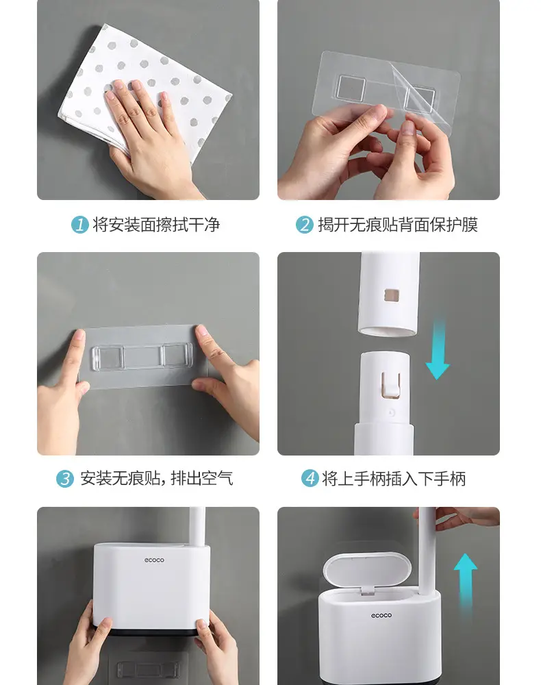 Wall-Mounted Toilet Brush with Free Cleaning Pads — feature 19