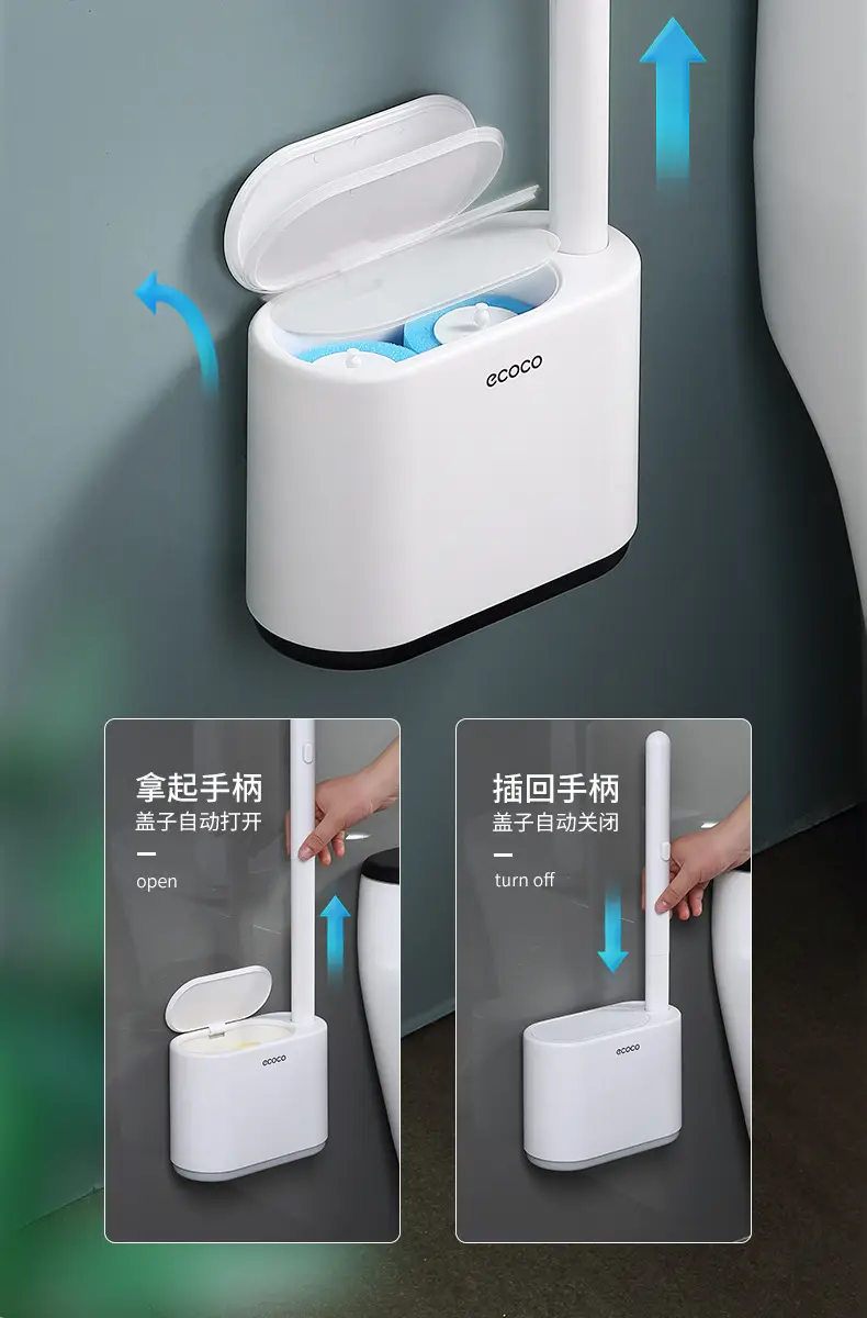 Wall-Mounted Toilet Brush with Free Cleaning Pads — feature 4