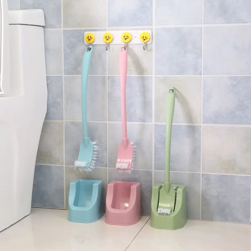 Toilet Brush Set with Hooks and Base for Bathroom Cleaning