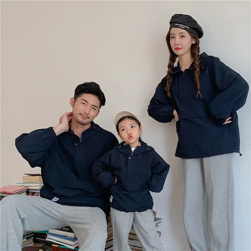 Family 3-Piece Navy Blue Casual Set for Men Women Kids - Image 4