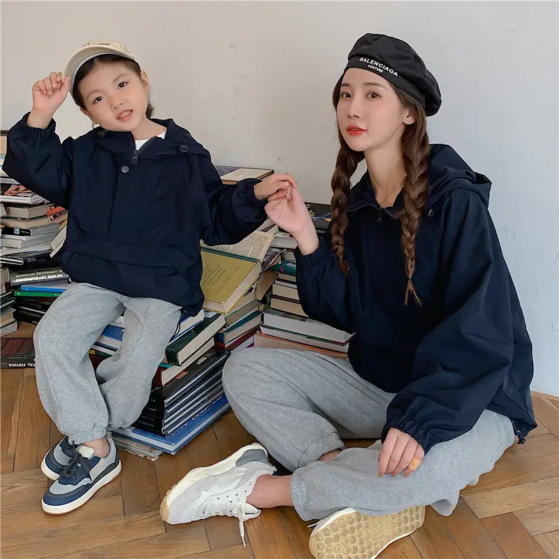 Family 3-Piece Navy Blue Casual Set for Men Women Kids - Image 5