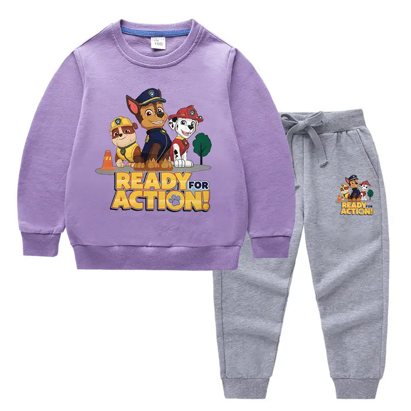 2023 Kids Paw Patrol Sweatpants Set Light Blue Cotton - Image 12
