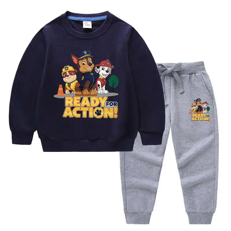 2023 Kids Paw Patrol Sweatpants Set Light Blue Cotton - Image 13