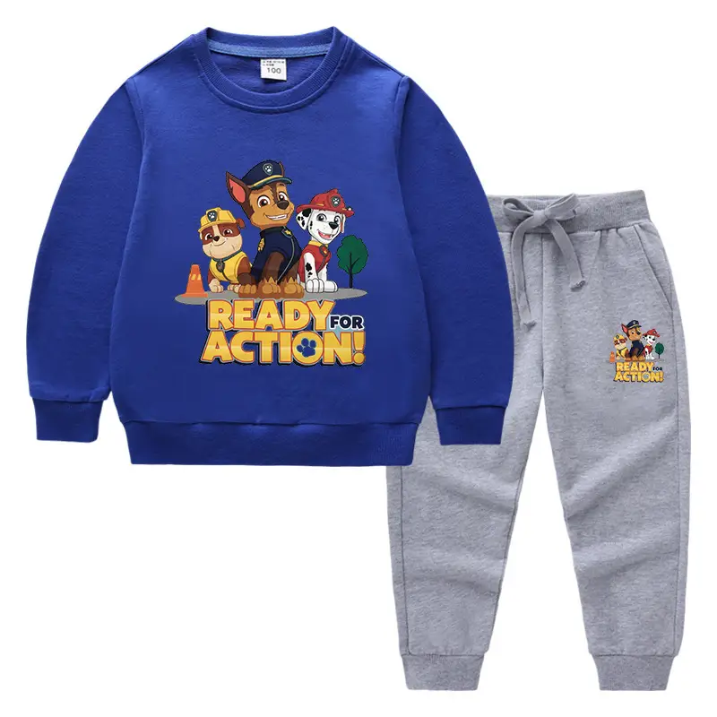 2023 Kids Paw Patrol Sweatpants Set Light Blue Cotton - Image 15