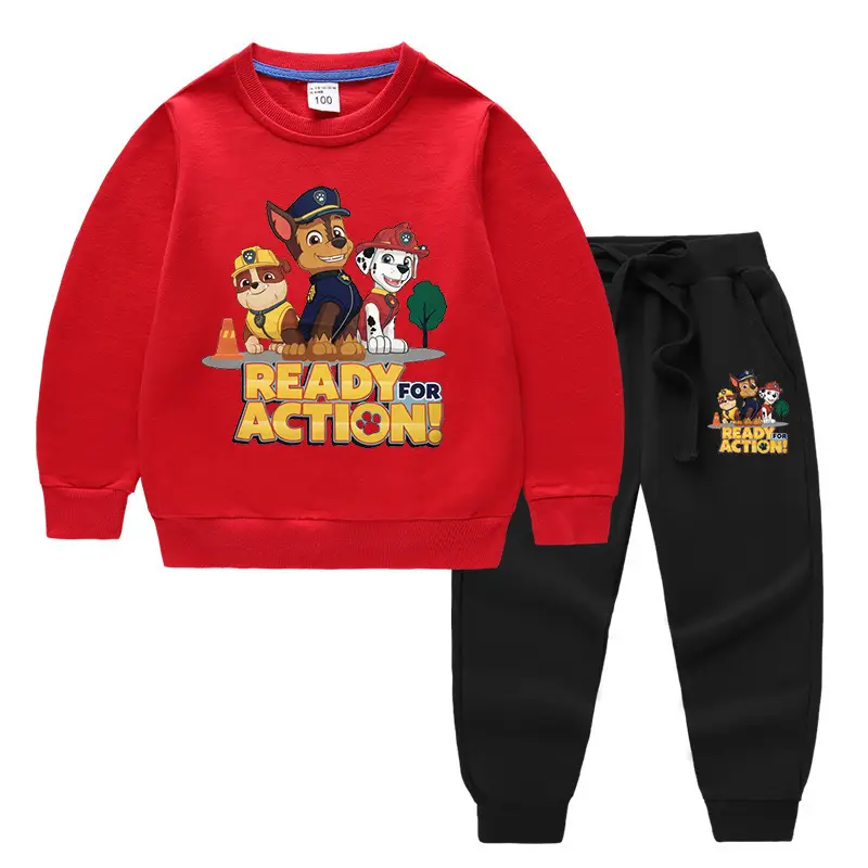 2023 Kids Paw Patrol Sweatpants Set Light Blue Cotton - Image 3