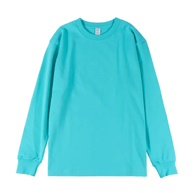 250g Heavy Cotton Long Sleeve T-Shirt Purple - Image 5