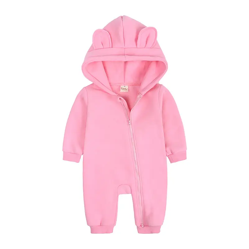 Newborn Bear Hooded Onesie Cream Full Zip - Image 4
