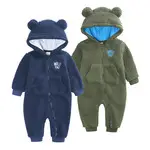 Newborn Bear Hooded Onesie Cream Full Zip — feature 1