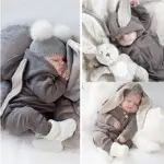 Newborn Bear Hooded Onesie Cream Full Zip — feature 6