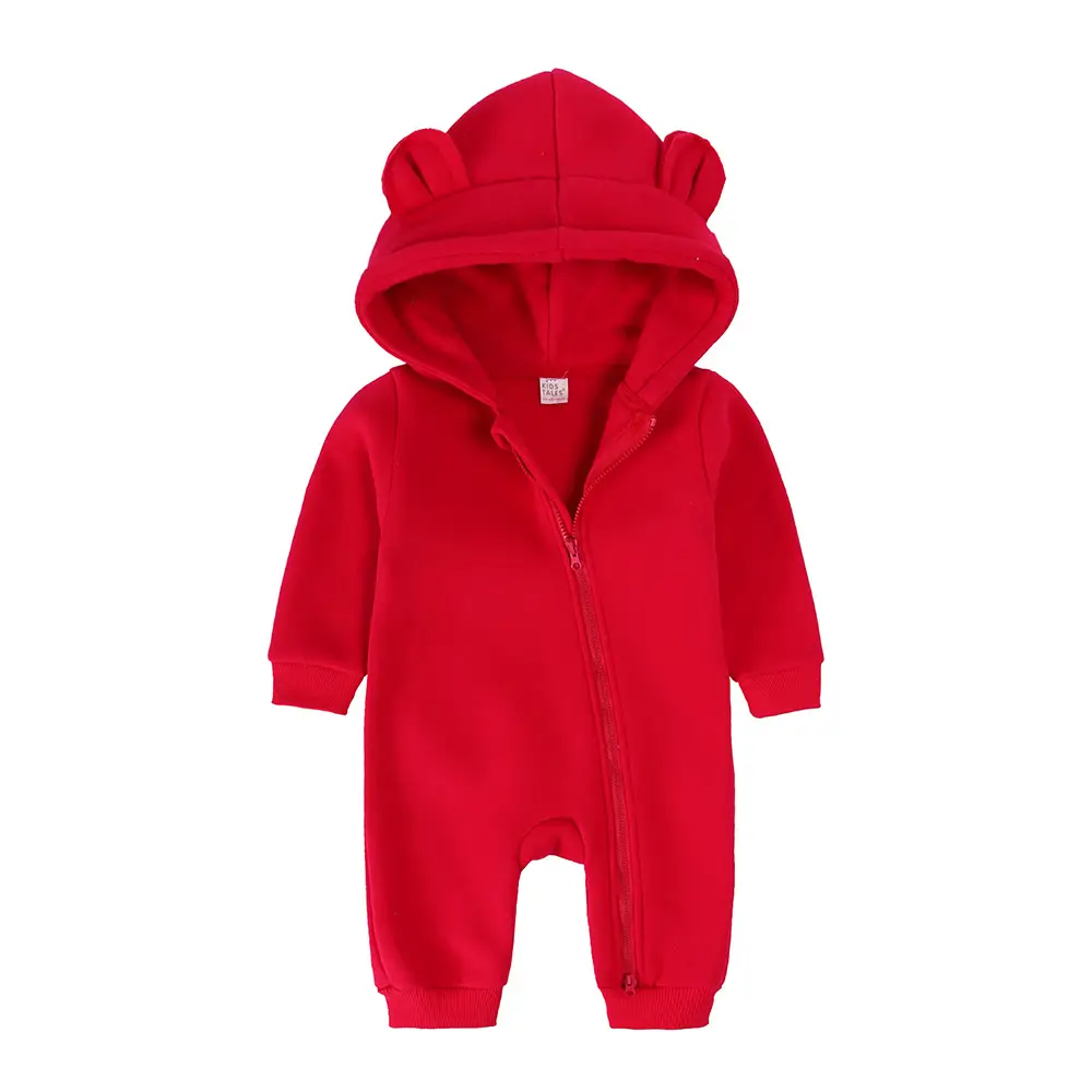 Newborn Bear Hooded Onesie Cream Full Zip - Image 10