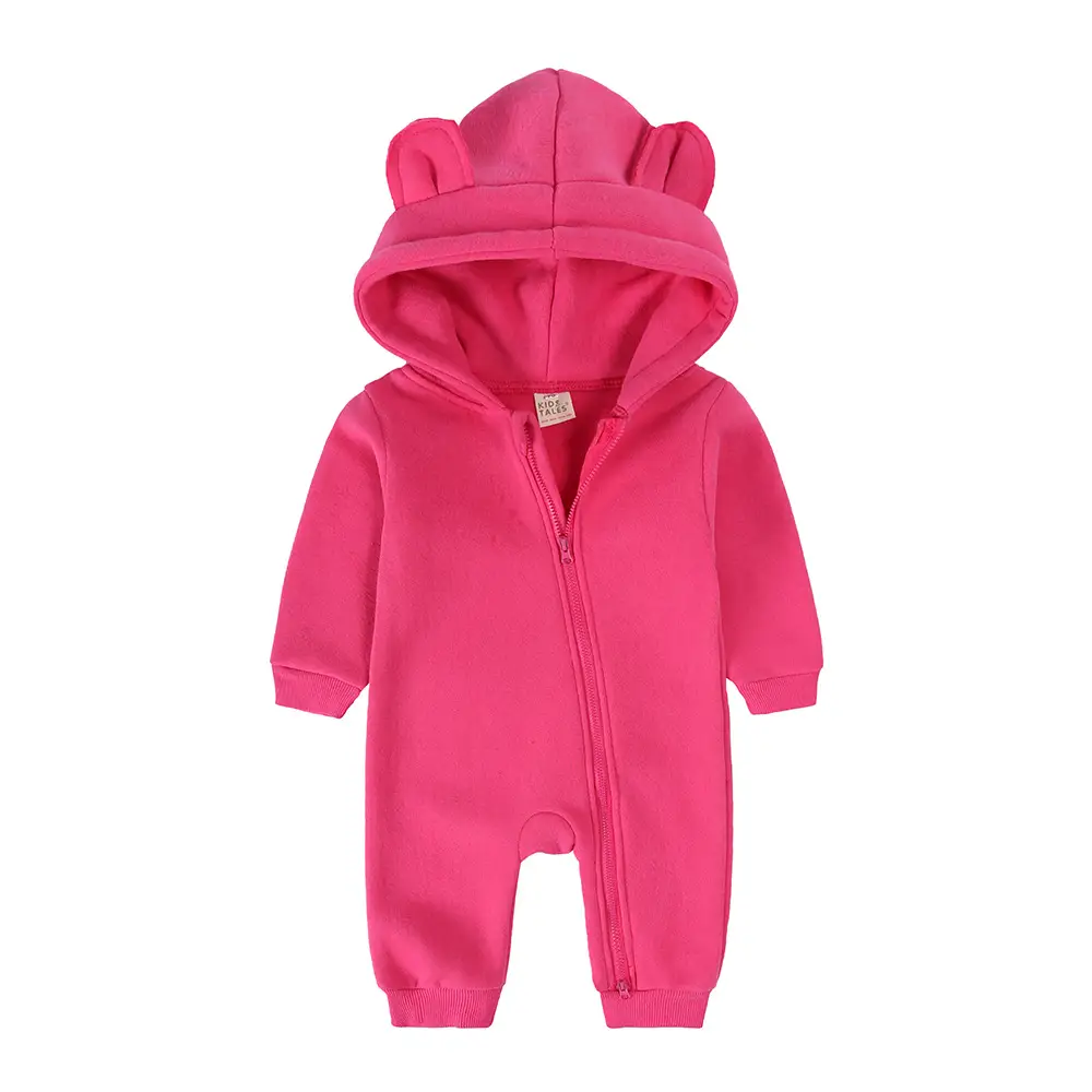 Newborn Bear Hooded Onesie Cream Full Zip - Image 11