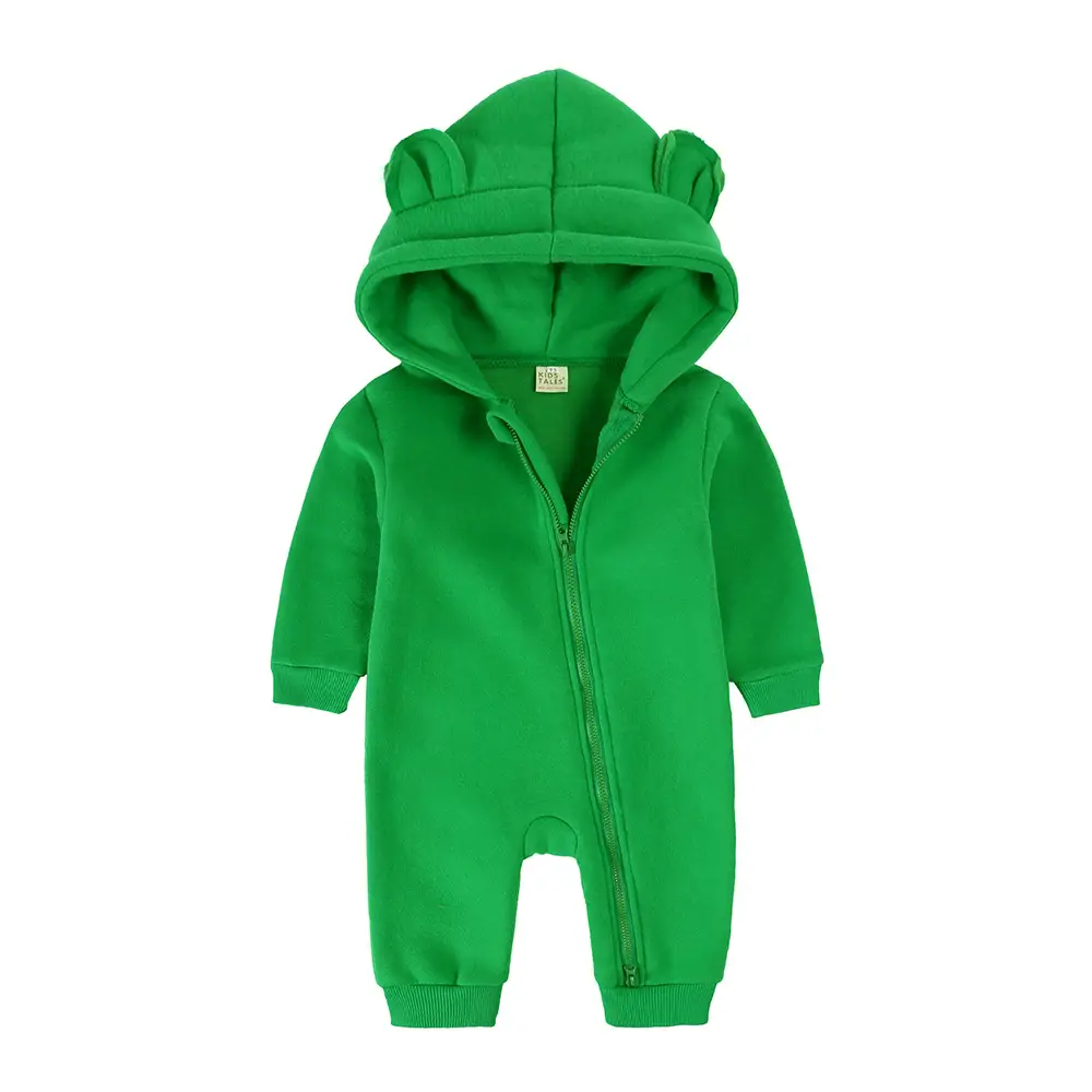 Newborn Bear Hooded Onesie Cream Full Zip - Image 13