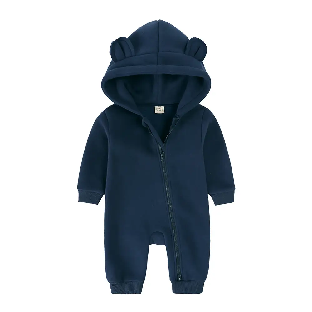 Newborn Bear Hooded Onesie Cream Full Zip - Image 14