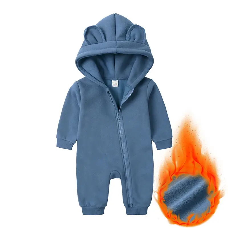 Newborn Bear Hooded Onesie Cream Full Zip - Image 15