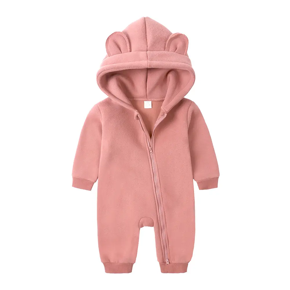 Newborn Bear Hooded Onesie Cream Full Zip - Image 17