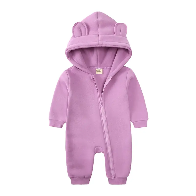 Newborn Bear Hooded Onesie Cream Full Zip - Image 8