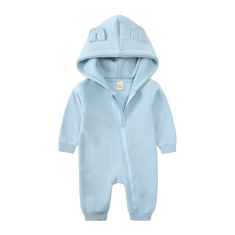 Newborn Bear Hooded Onesie Cream Full Zip - Image 9