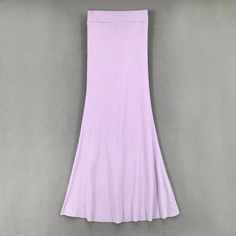 Light Purple High Waist Fishtail Skirt for Women