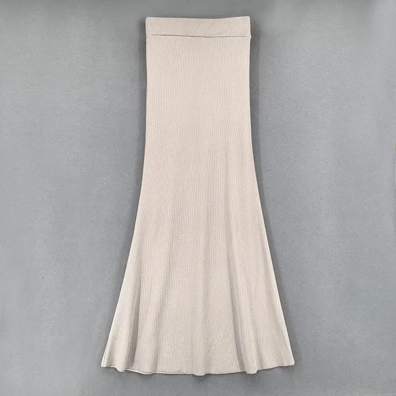 Light Purple High Waist Fishtail Skirt for Women