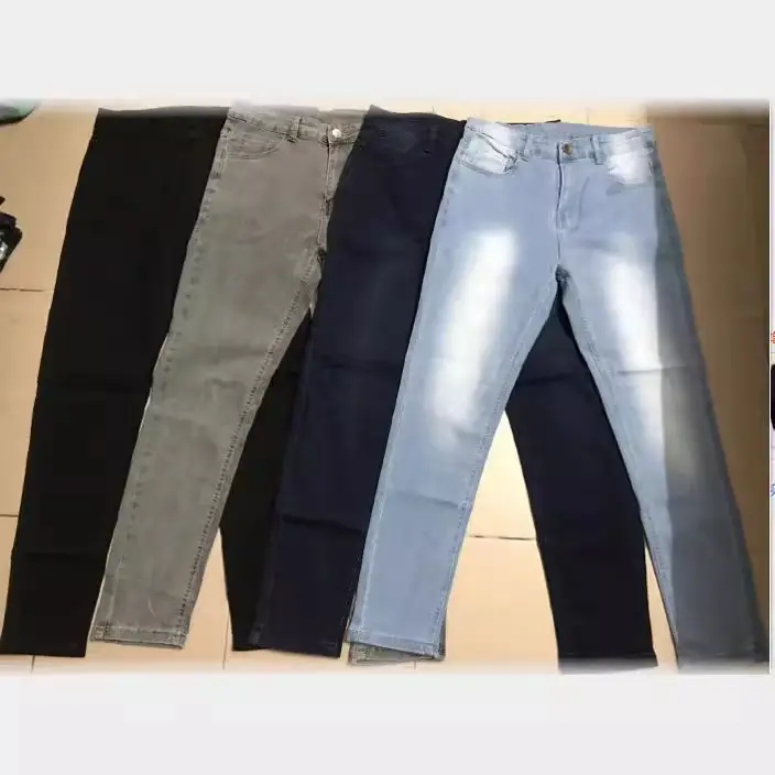 Men's Grey Elastic Tight Jeans Large Quantity - Image 8