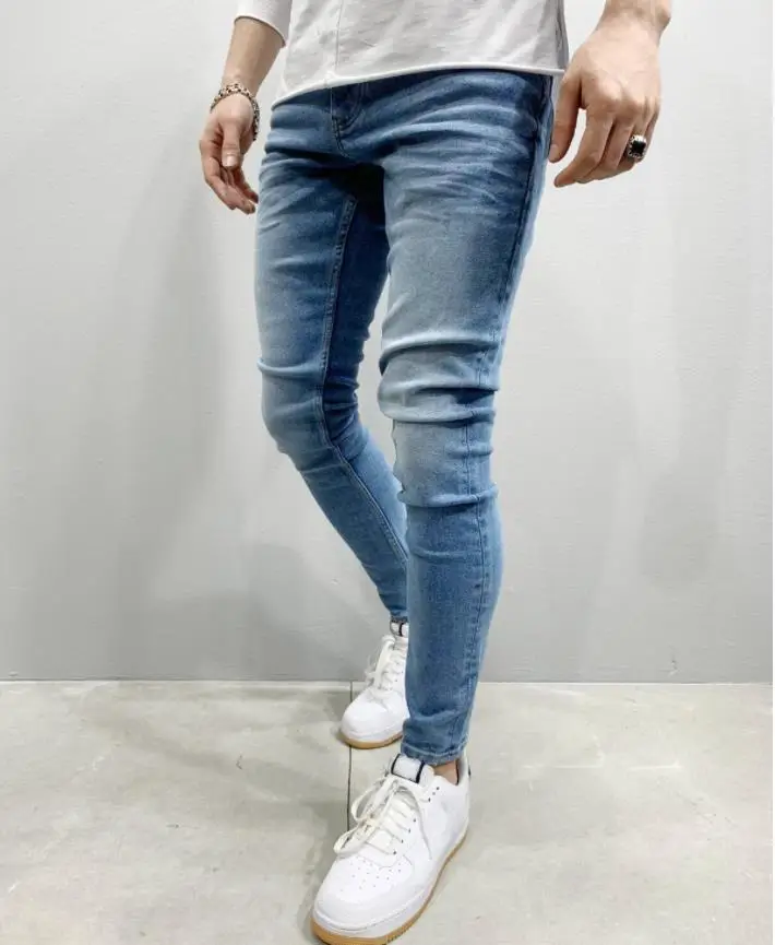 Men's Grey Elastic Tight Jeans Large Quantity — feature 12